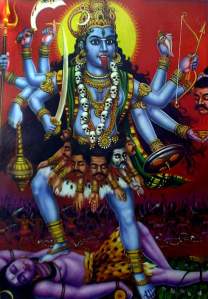 Kali "the destroyer" is the Hindu goddess of time and change.  Some also suggest she is a benevolent mother goddess.  Either way, the Hindus beat the surrealists for symbolism!